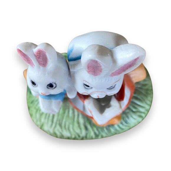 Vintage Bunny Rabbit Trinket Jar Figurine 5” Porcelain Ceramic Lund’s Lites 90s - Picture 8 of 13